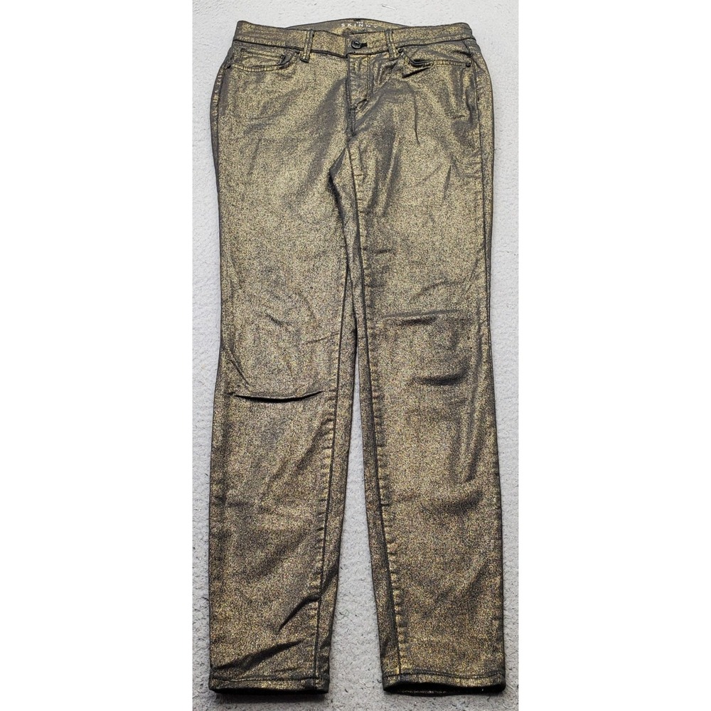 White House Black Market The Skinny Jeans Womens 4 Multi Metallic Stretch